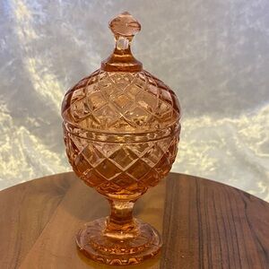 Vintage Pink Glass Candy Dish